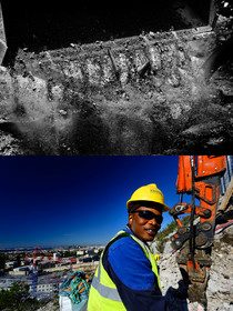 Installation de grillages, prison des Baumettes Marseille février2015