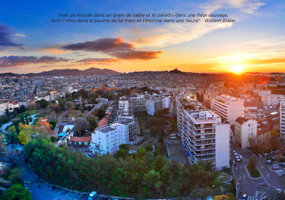 Marseille vue des grues, aux éditions André Frère, ici le jardin du Palais Longchamp (au premier plan)