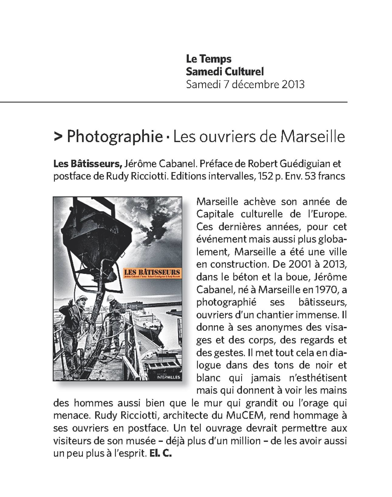 Le Temps du 7 décembre 2013