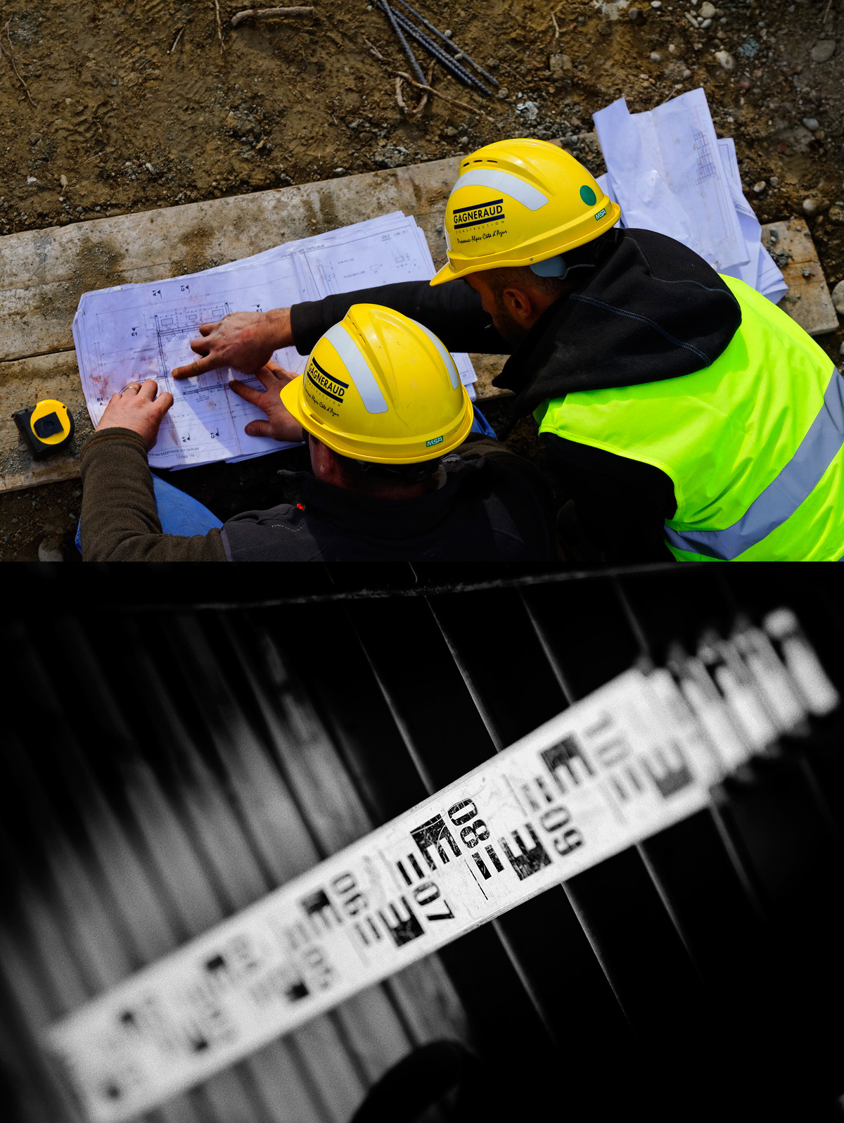 Construction d'un pont, Vinon sur Verdon (04), février 2014.