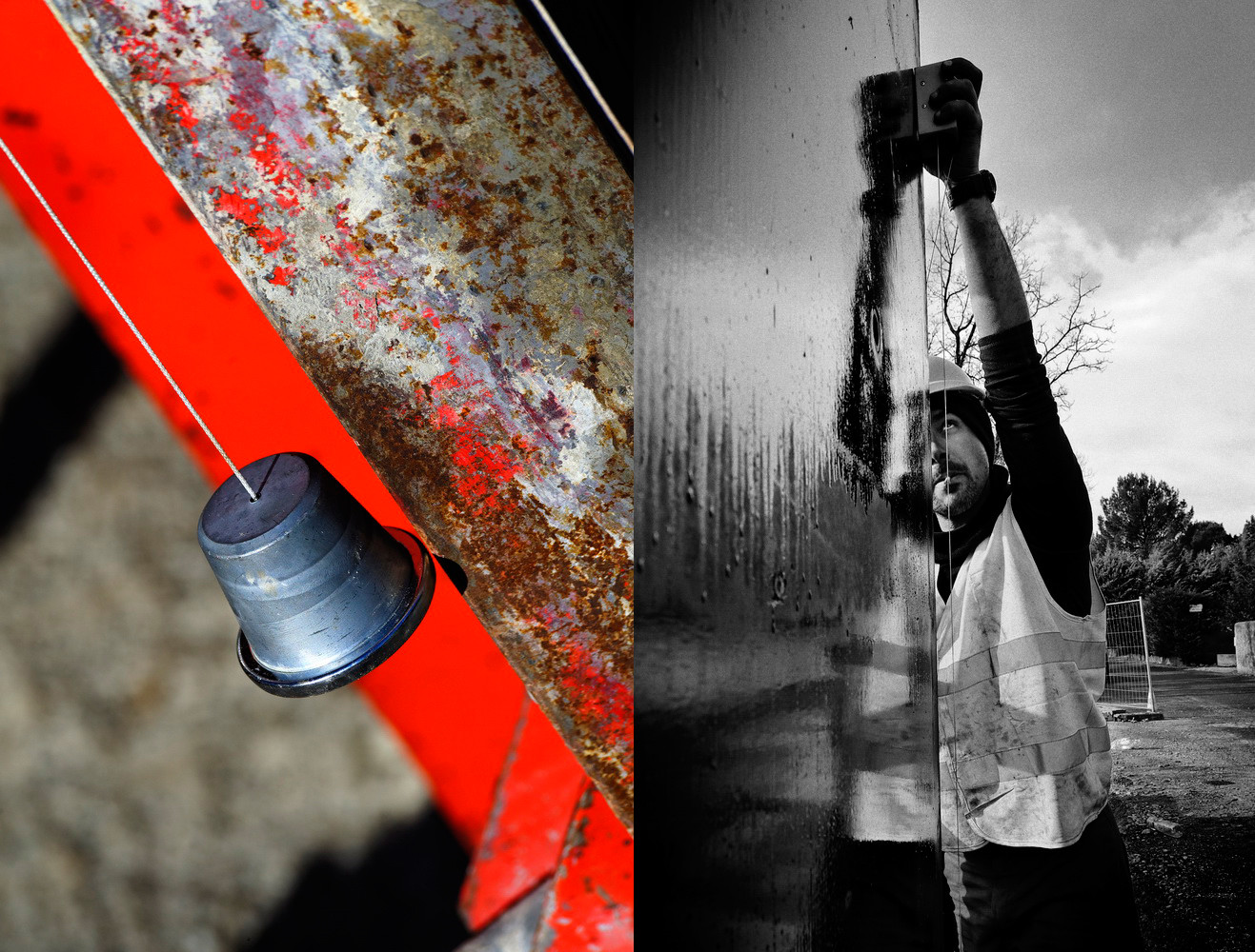 Construction d'un pont, Vinon sur Verdon (04), février 2014.