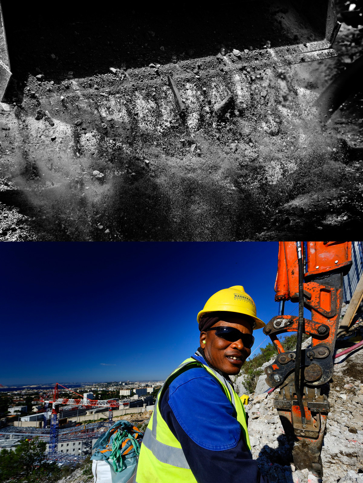 Installation de grillages, prison des Baumettes Marseille février2015