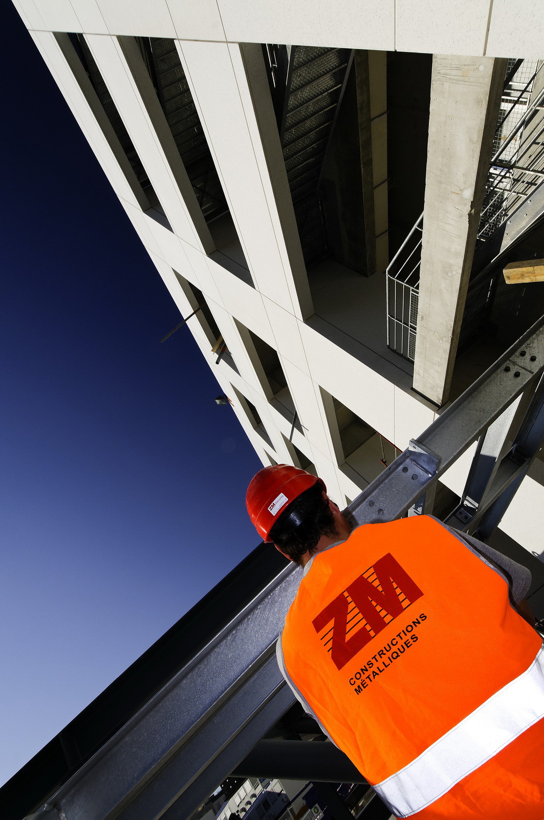 Lors des travaux de construction de l'hopital de la Timone, Marseille février2012